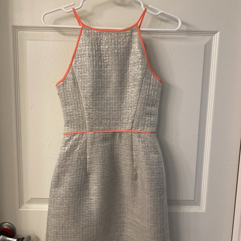 Rachel Roy Metallic Silver & Pink Details Dress